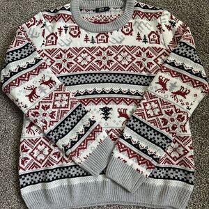 Ardene Red and Gray Knit Sweater